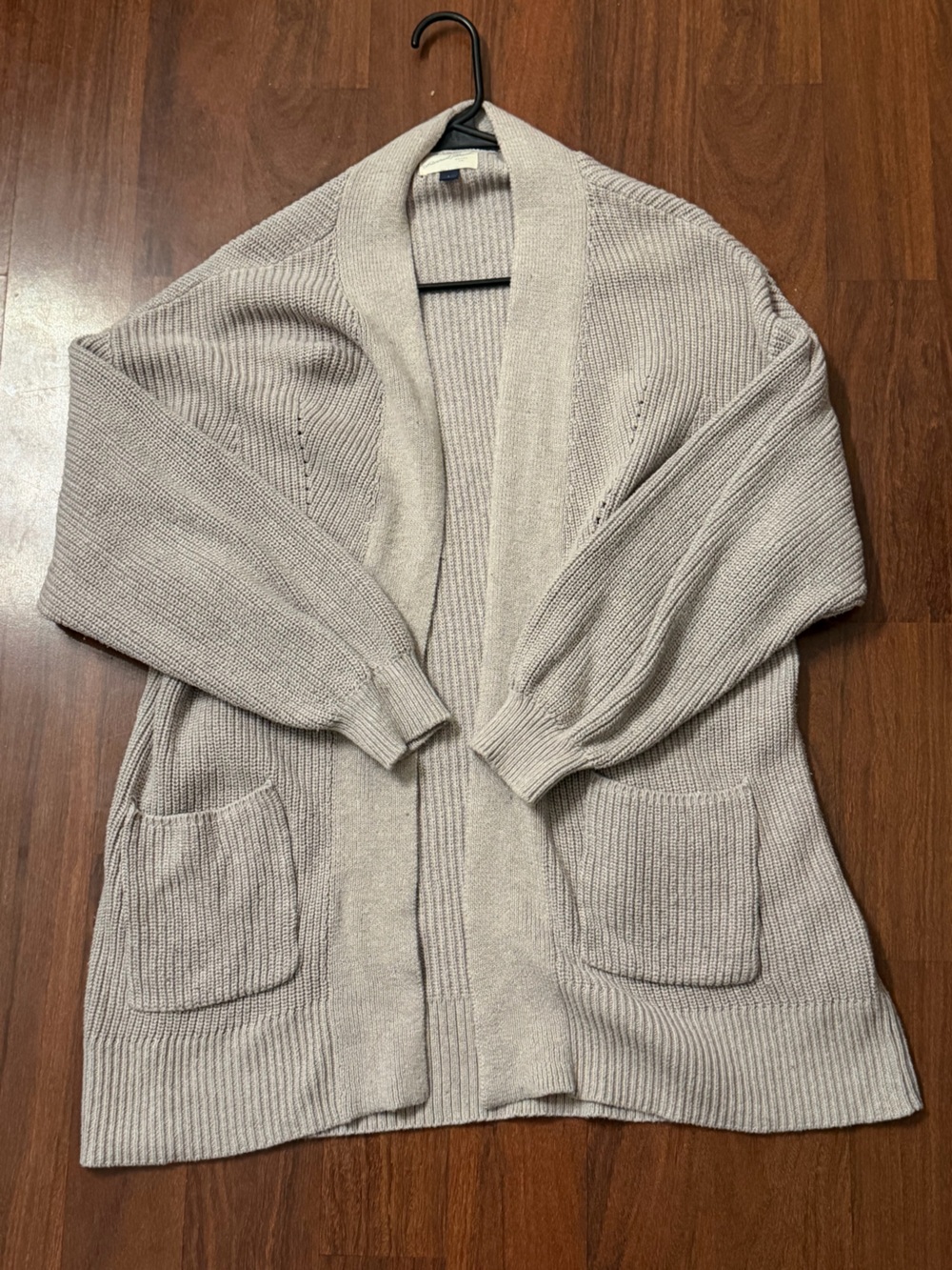 Universal Thread Light Taupe Open-Front Knit Chunky Cardigan